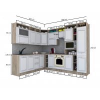 Bucatarie de Colt LEEA ART CORNER FRONT MDF FRESCO 220-280 DR. K002 / decor 243
